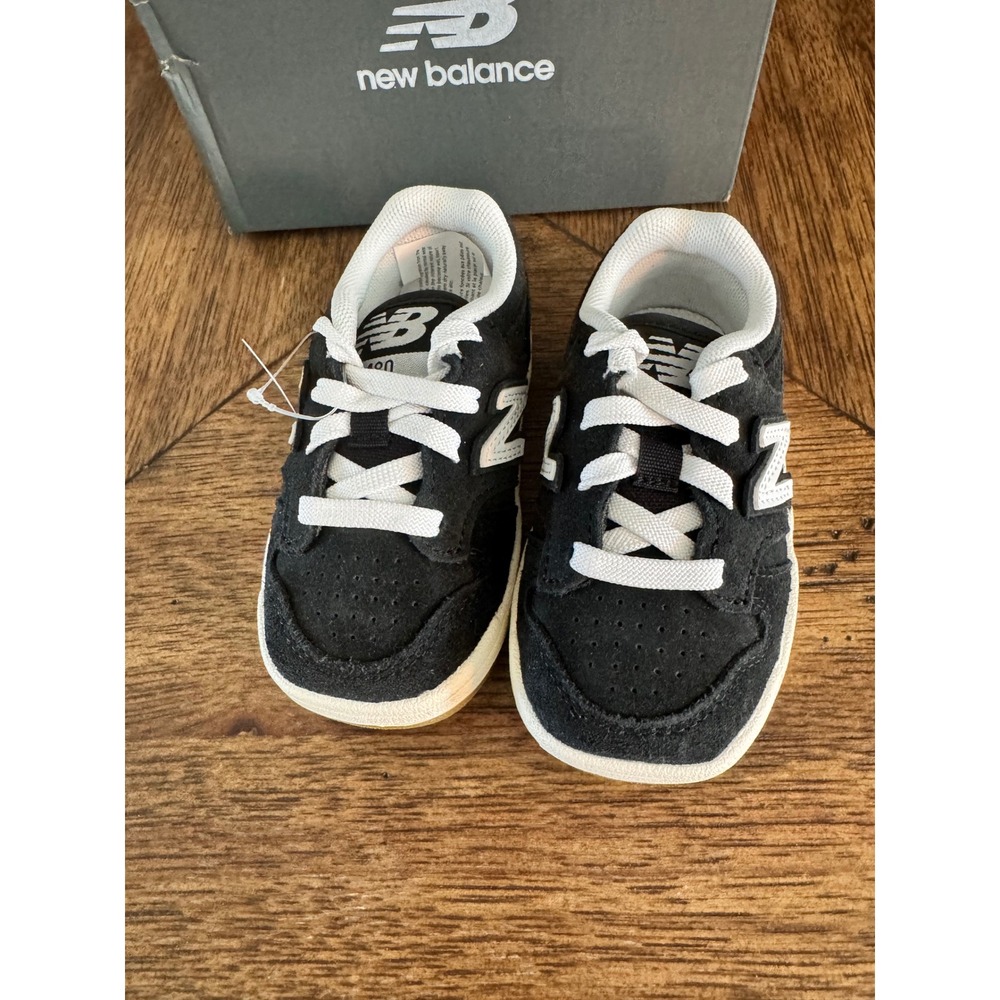 New Balance 480 Toddler Sneakers Black White Wide ISB480SB Size 5 Kids‎